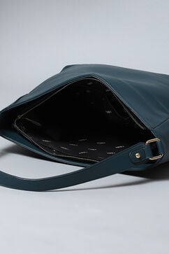 Navy Pu Leather Hobo image number 3