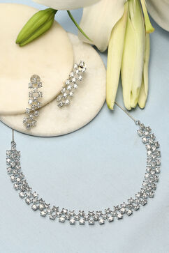 White Brass Necklace Set image number 0