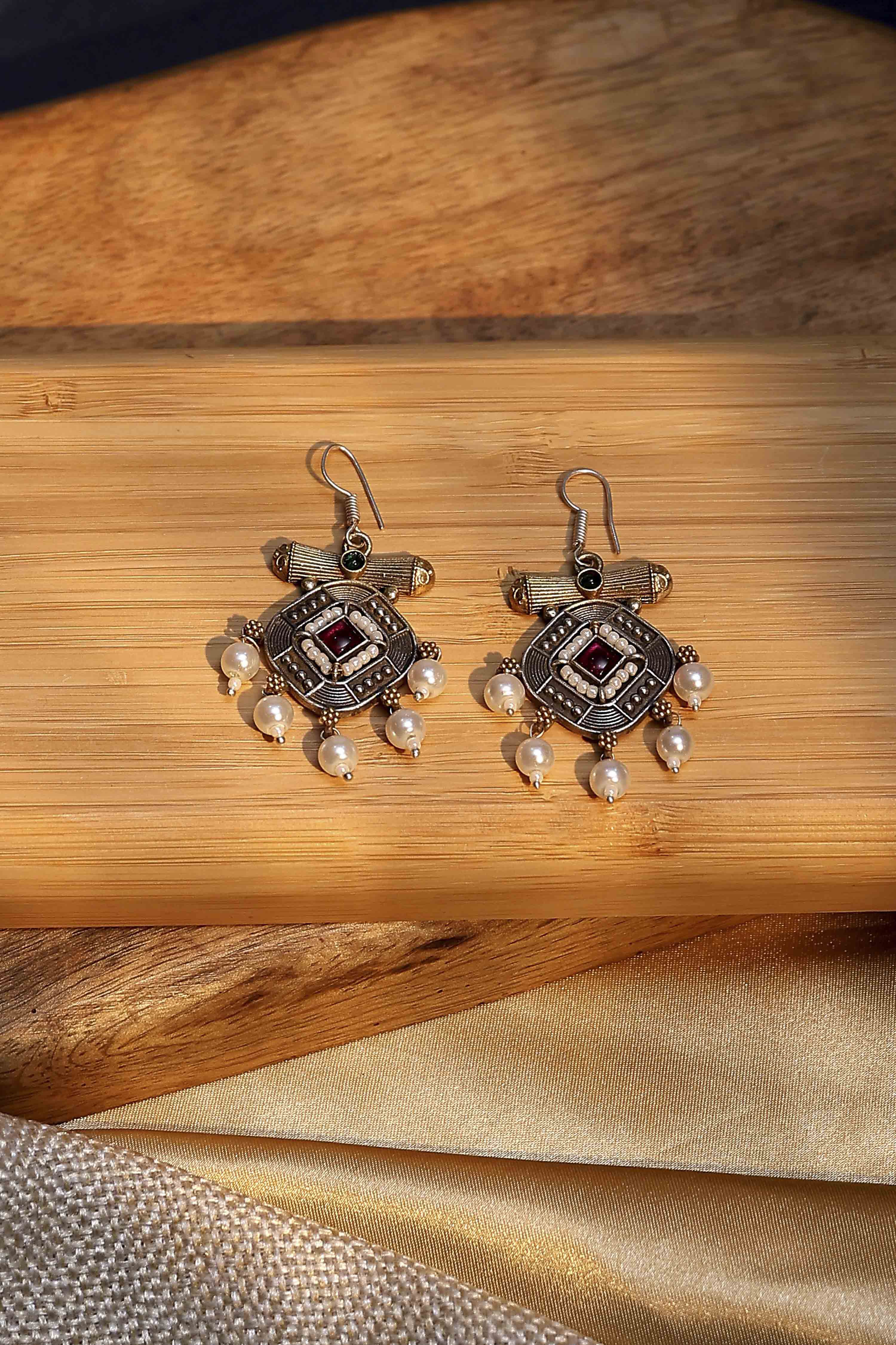 Dark Pink Brass Drop & Danglers image number 0