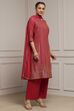 Turquoise Cotton Blend Printed Straight Suit Set image number 7