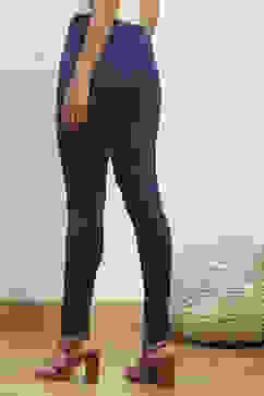 Navy Cotton Blend Solid Churidar image number 5