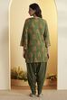 Green Viscose Rayon Straight Kurta Pants Set image number 1