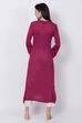 Wine Pink Acrylic And Wool Straight Solid Kurta image number 4