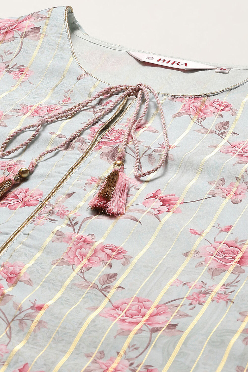 Grey Cambric Straight Kurta Palazzo Suit Set image number 1