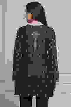 Black Cotton Blend Yarndyed Straight Kurta image number 3