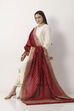 Maroon White Art Silk Dupatta image number 0