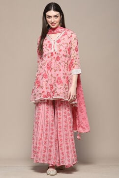 Pink Polyester A-Line Suit Set image number 7