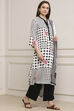 Black and White Printed Straight Suit Set image number 5