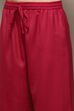 Fuchsia Cotton Blend Straight Yarndyed 2 Piece Set image number 2