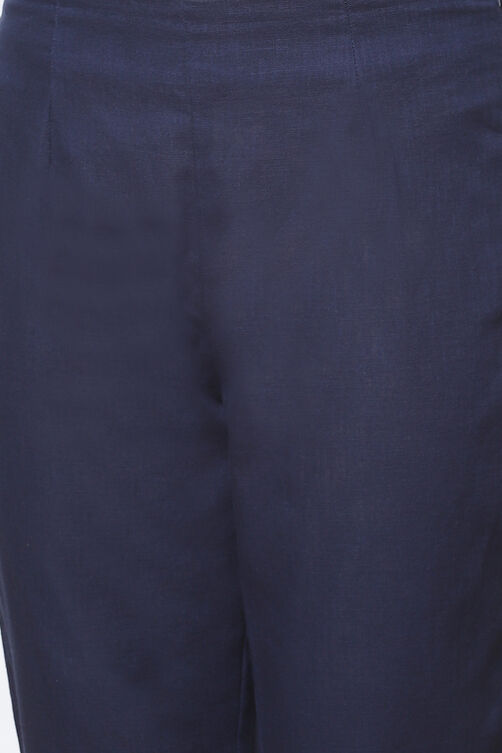 Navy Straight Cotton Fusion Wear 3 Piece Set image number 3