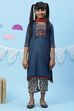 Blue Art Silk Girls Straight Straight Kurta Palazzo Suit Set image number 0