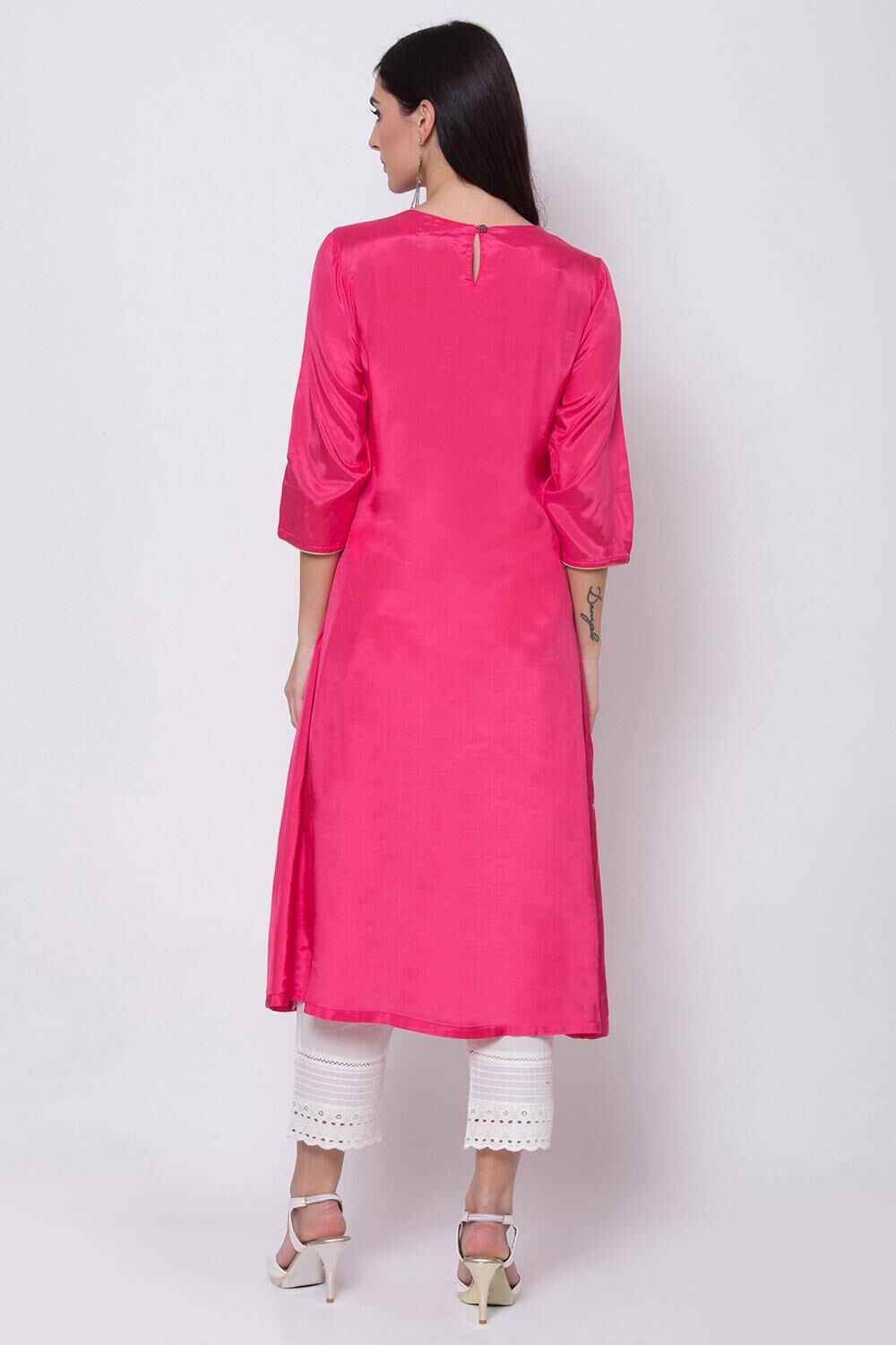 Fuschia A Line Kurta image number 4