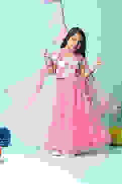 Pink Cotton Short Top Lehenga Set image number 0