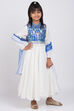 Off White Cotton Anarkali Kurta Churidar Suit Set image number 5