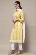 Yellow Cotton Unstitched Suit set image number 8