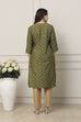 Orange All-Over Floral Printed Straight Kurta image number 3