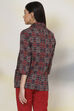 Blue Straight Art Silk Printed Jacket image number 5