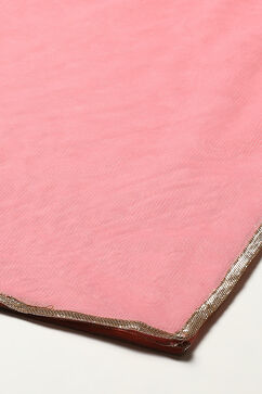Light Pink Rayon Straight Kurta Pants Suit Set image number 3