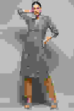 Blue Floral Printed Regular Fit Straight Kurta image number 0