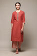 Sap Green Cotton Straight Kurta Palazzo Suit Set image number 6