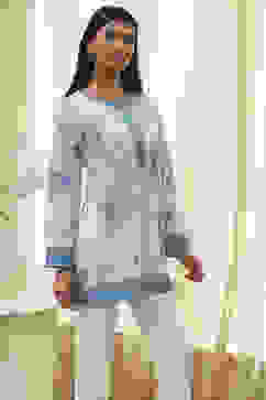 Off White Straight Short Kurta image number 4