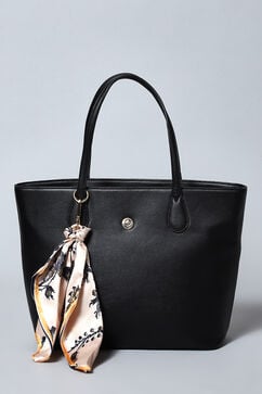 Black Pu Leather Tote Bag image number 1