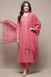 Peach Cotton Unstitched Suit set image number 1