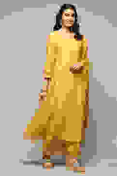 Mango Cotton Blend Kalidar Kurta Palazzo Suit Set image number 7