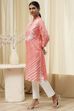 Coral Polyester Straight Kurta image number 2