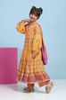 Orange Cotton Printed Tiered Suit Set image number 3