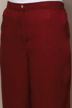 Maroon Cotton Relaxed Pant image number 1
