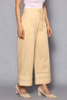 Beige Cotton Straight Palazzos image number 3