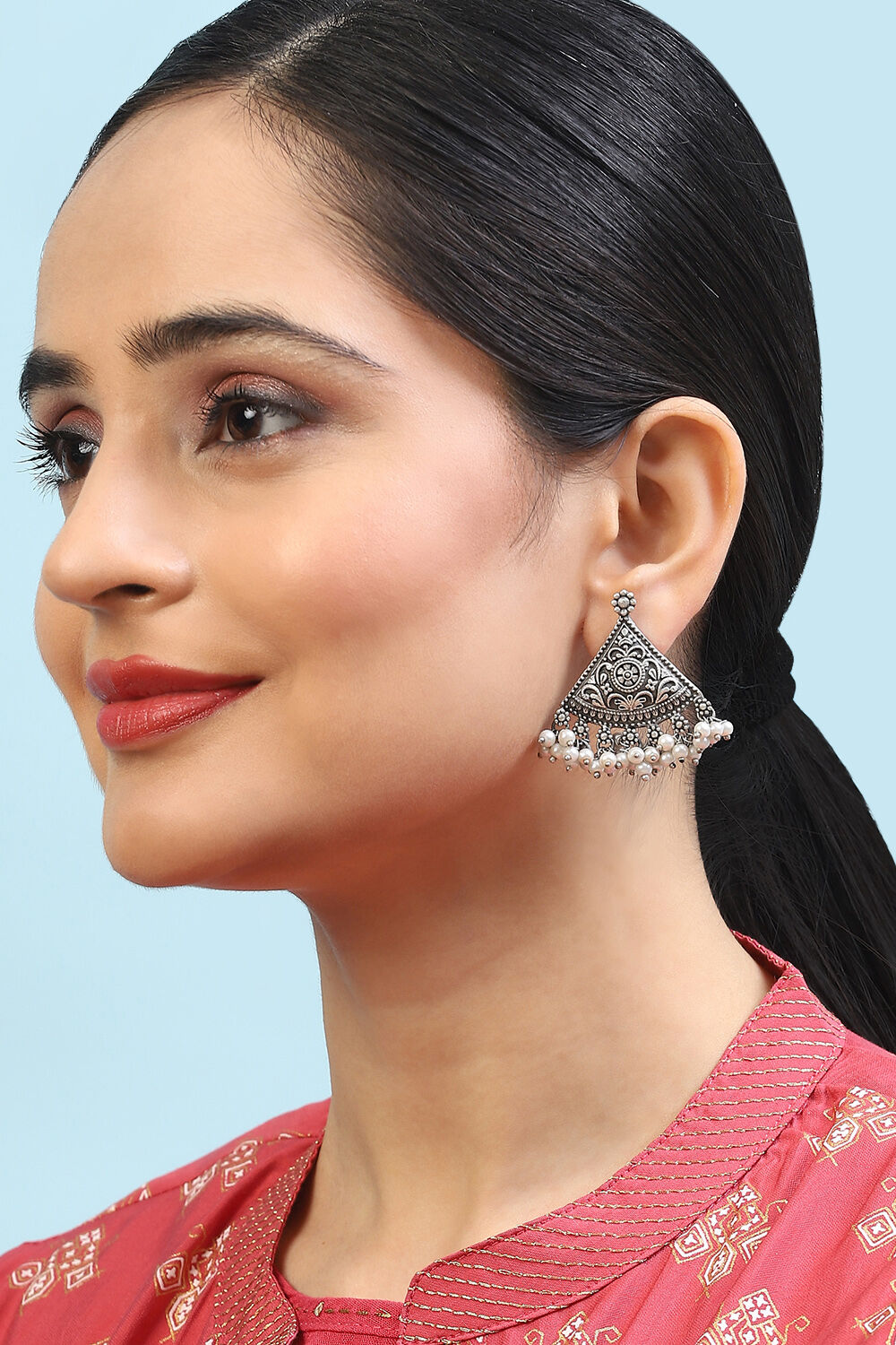 Oxidised Brass Earrings image number 3