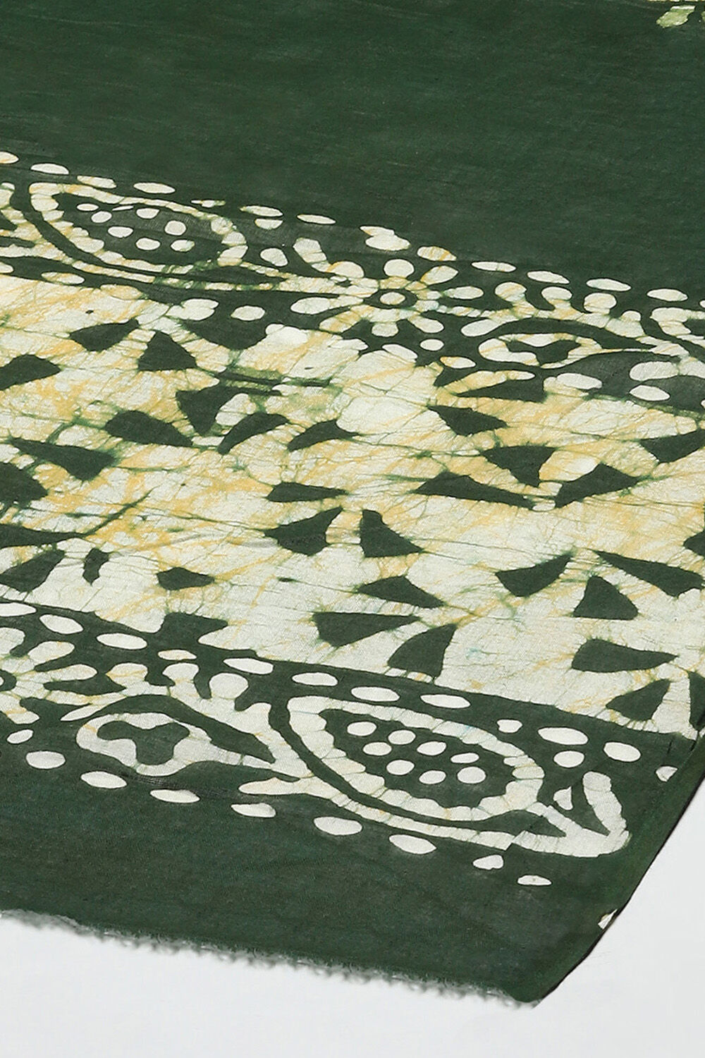 Blue Cotton Tie and Dye Unstitched Suit Set image number 4