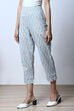 Off White Cotton Flax Pants image number 5