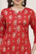 Red Viscose Rayon Printed Straight Kurta image number 1