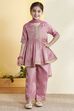 Pink Solid Peplum Viscose Rayon Kurta Set image number 6