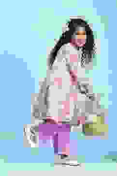 Purple Cotton Printed Kalidar Suit Set image number 3