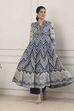 Blue Cotton Anarkali Suit Set image number 6