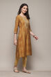 Gold Poly Viscose Straight Printed Kurta image number 5