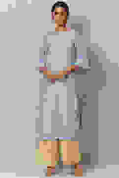 Blue Straight Cotton Kurta image number 0