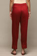 Maroon Viscose Yarndyed Narrow Pants image number 3