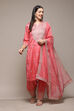 Coral Polyester Straight Kurta Salwar Suit Set image number 7