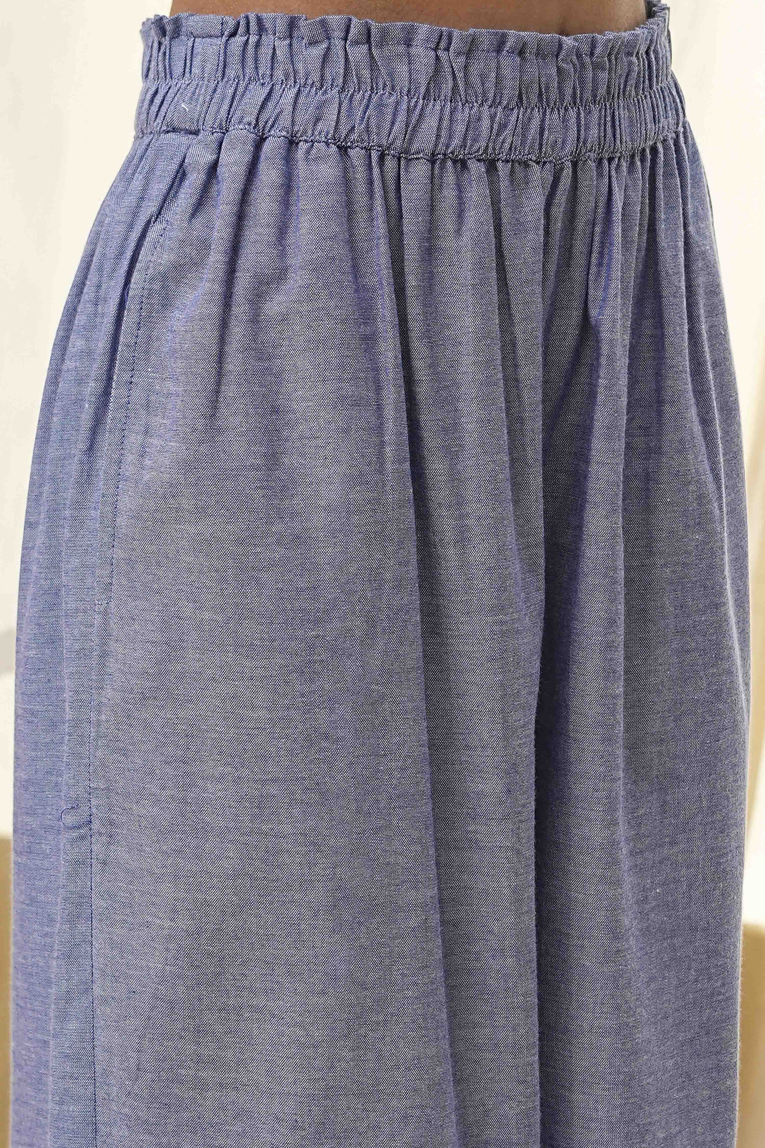 Dull Blue Cotton Straight Co-ord Set image number 2