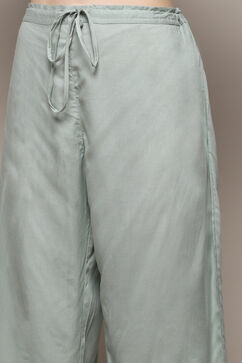 Sage Green Cotton Straight Kurta Palazzo Suit Set image number 2