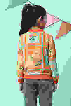 Orange Art Silk Jacket image number 3