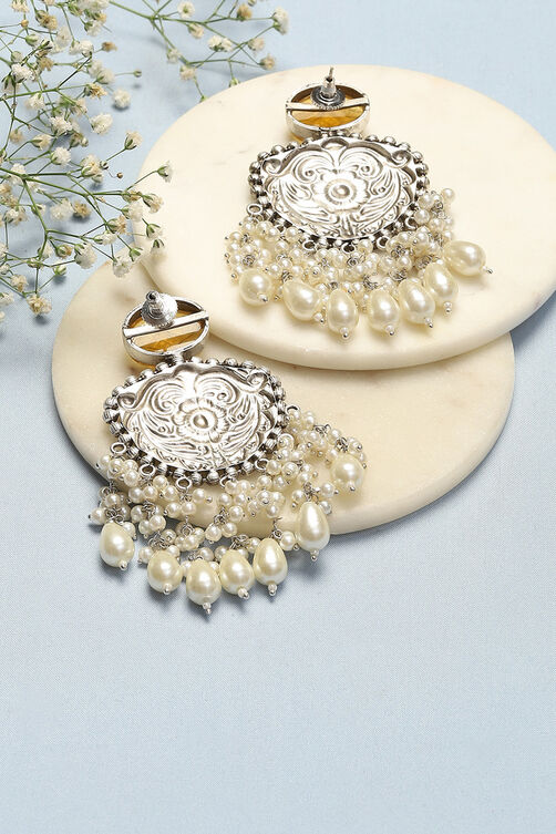 Oxidised Yellow Brass Earrings image number 2