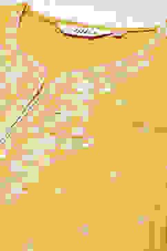 Warm Mustard LIVA Straight Printed Kurta image number 1