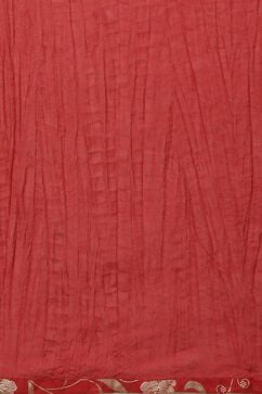 Red Printed Straight Kurta Regular Pant Suit Set image number 3