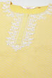 Yellow Art Silk Straight Kurta Regular Pant Suit Set image number 1